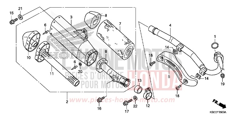 SILENCIEUX D'ECHAPPEMENT de CRF150R "Grandes Roues" EXTREME RED (R292) 2013